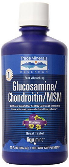 Trace Minerals Liquid Glucosamine/Chondroitin/MSM, 32-Ounce