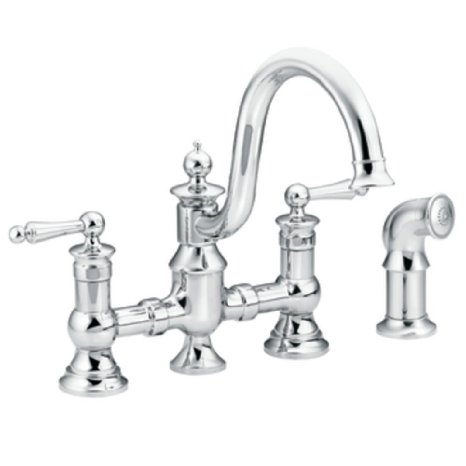 Moen S713 Waterhill Two-Handle High Arc Kitchen Faucet, Chrome