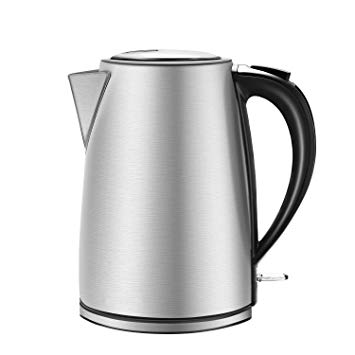 Electric Kettle Water Heater, Stainless Steel Cordless Water Kettle with Auto Shut-Off & Boil-Dry Protection, 1.7L