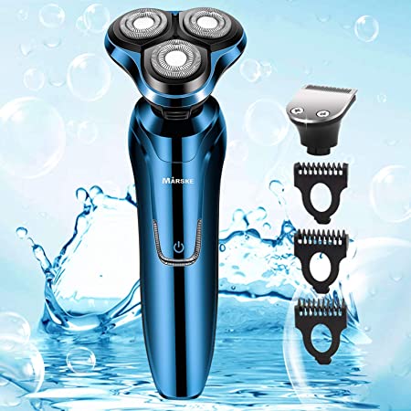 Vifycim Electric Razor for Men, Mens Electric Shavers, Dry Wet Waterproof Rotary Facial Shaver, Portable Face Shaver Cordless Travel USB Rechargeable with Hair Clipper for Shaving Husband Dad
