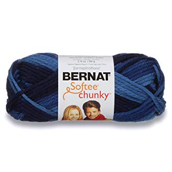 Bernat Softee Chunky Ombre Yarn - (5) Bulky Chunky Gauge 100% Acrylic - 2.8 oz -   Denim  -  Machine Wash & Dry