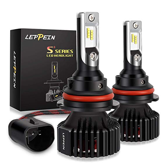 9007/HB5 LED Headlight Bulbs leppein S  Series Dual Hi/Lo Beam 32xZES 2nd Chips 6500K 8000LM Cool White Halogen Replacement Conversion Kit-1 Pair