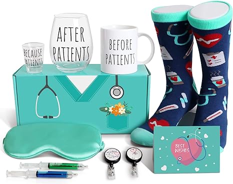 Frerdui Before Patients After Patients Gifts Set - 11oz Coffee Mug and 19oz Wine Glass Set Gifts Idea for Dentists, Doctors, Hygienists, Assistants, Physician, Nurse Gifts for women