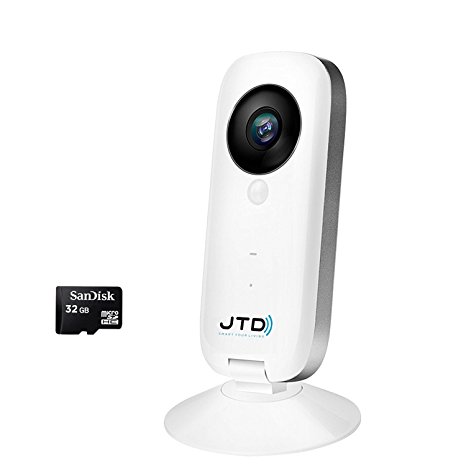 JTD CAM 720p HD Wireless Smart Home Day Night Security Surveillance Camera IP WiFi DVR (w/ 32GB SD Bundle)