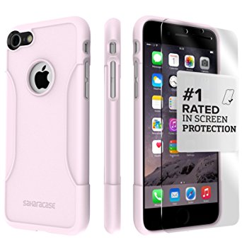 iPhone 7 Case, (Pink) SaharaCase Protective Kit Bundle with [ZeroDamage Tempered Glass Screen Protector] Rugged Protection Anti-Slip Grip [Shockproof Bumper] Slim Fit - Pink Rose Gold