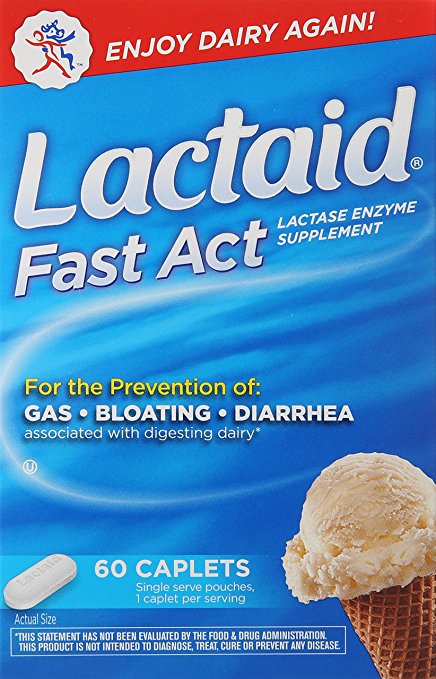 Lactaid Fast Act Lactase Enzyme Supplement, 60 Count