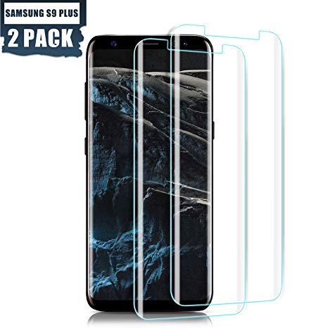 SGIN Galaxy S9 Plus Screen Protector, [2 Pack] HD Clear Samsung Galaxy S9 Plus Tempered Glass Screen Protector, Bubble Free,Anti-Fingerprint, Crystal Clear 9H Hardness Protector Film - Transparent