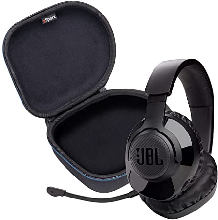 JBL Quantum 350 Wireless Over-Ear Performance Gaming Headphone Bundle with gSport Deluxe Travel Case (Black)