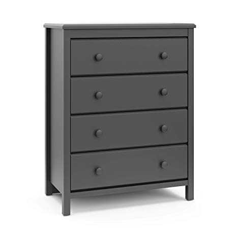 Storkcaft Alpine 4 Drawer Dresser (Gray) – Stylish Storage Dresser Chest for Bedroom, 4 Spacious Drawers with Handles, Coordinates with Any Kids Bedroom or Baby Nursery