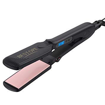 BESTOPE 1.6 Inch Hair Straightener Wide Plate Hair Flat Iron With MCH Tech Ceramic Tourmaline Ionic & Anti-static Fast Heating LED Display& Dual Voltage for Worldwide Traveling