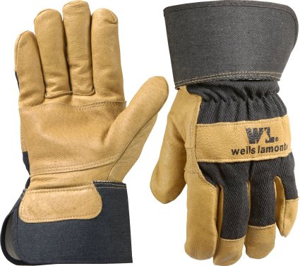 Wells Lamont 3300XL Grain Leather Palm Work Gloves with Safety Cuff, Extra Large