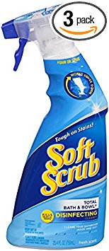 Soft Scrub Total Bath & Bowl Disinfectant Spray, Fresh Scent, 25.4 Ounce (Pack of 3)