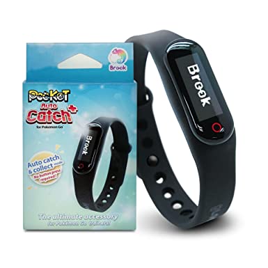 Brook Pocket Auto Catch Plus - Auto Spin and Catching pocket monsters, Collecting Items, Wristband Bracelet Accessory, Reminder for Disconnection, Battery Capacity Display