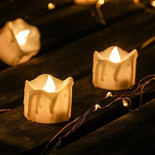 LED Candles Tealights, Kohree Flamess Realistic Flickering Electric Candles for Christmas, Birthday, Wedding, Party, Home Dinner Decor Battery Operated Pack of 12