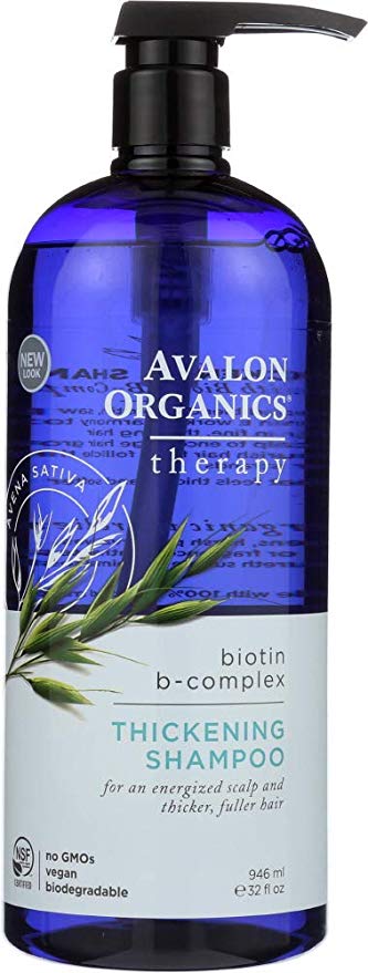 Avalon Organics (NOT A CASE) Thickening Shampoo Biotin B-Complex Therapy, Paraben Free