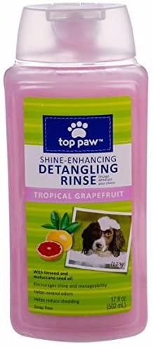 Top Paw Shine-Enhancing Detangling Rinse, Tropical Grapefruit Scented with Linseed and Moluccana Seed Oil, 17 OZ
