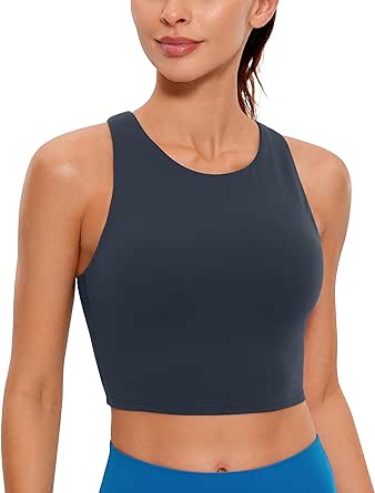 CRZ YOGA Butterluxe Femmes Dos en Y Col Haut Palangre Brassière de Sport - Rembourré Yoga Débardeurs Courts