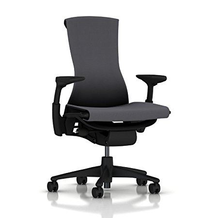 Herman Miller Embody Chair: Fully Adj Arms - Graphite Frame/Base - Standard Carpet Casters