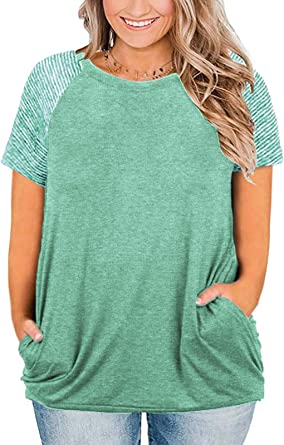 DOLNINE Womens Plus Size Tops Short Sleeve Summer T Shirts Casual Tunics XL-4XL