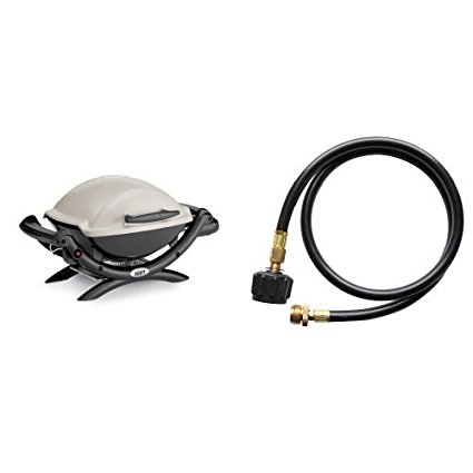 Weber 50060001 Q1000 Liquid Propane Grill with Cuisinart Adaptor Hose