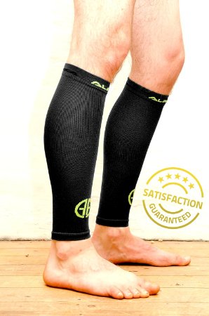 Calf Compression Sleeves - Reduces Shin Splints and Provides Calf & Shin Support - Best For Men & Women with Shin Pain, Varicose Veins, Plantar Fasciitis, Achilles Support, or Sore Calf Muscles.