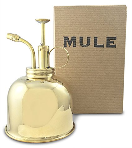 MULE 10oz Vintage Brass Plant Mister for Indoor House Plants, Gift Boxed.