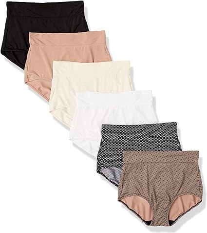 Warner's Women's Blissful Benefits Dig-Free Comfort Waistband Microfiber Brief 6-Pack Rs9046w