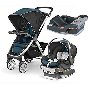 Chicco Bravo Stroller Trio System - Lake with with Bonus Car Seat Base - Anthracite