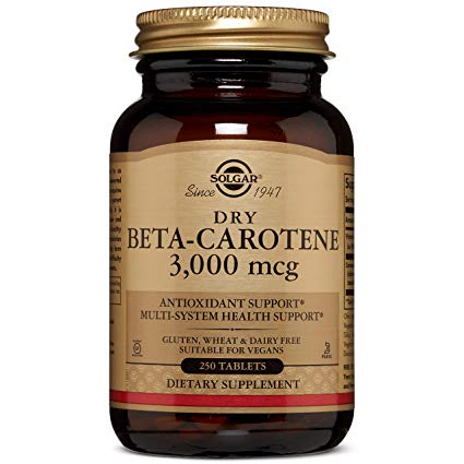 Dry Beta-Carotene 3,000 mcg Tablets - 250 Count