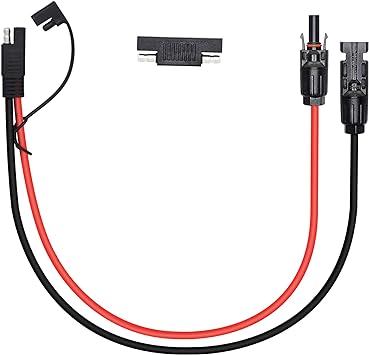 SinLoon Solar to SAE Connectors Adapter, 10AWG Solar Panel Connector Cable, PV Extension Cable Wire with SAE Polarity Reverse Adapter