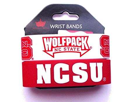 North Carolina State Wolfpack Rubber Wrist Band (Set of 2) NCAA