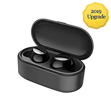 Wireless Earbuds Bluetooth Earphones V5.0 3D Stereo Sound Noise Cancelling,Touch Control Wireless Headphones IPX7 Waterproof Built-in Mic in Ear Sport Earphones with Charging Case