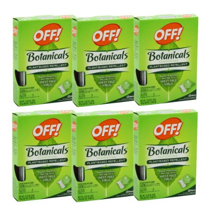 OFF! Botanical Towelettes Plant Based Mosquito Repellent Bug Wipes, 6 pack