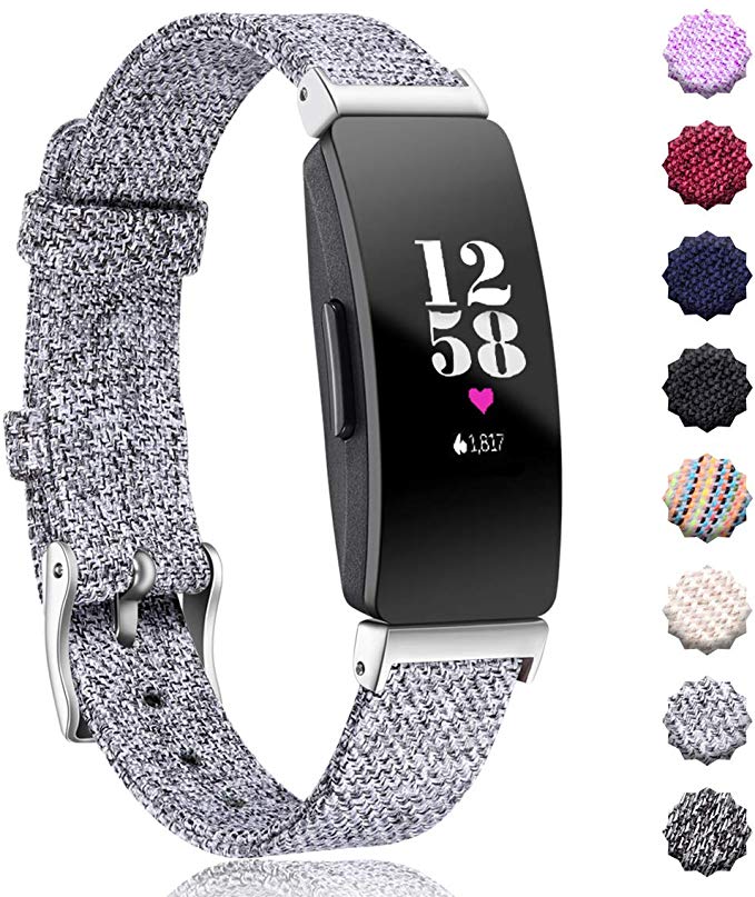 Maledan Replacement for Fitbit Inspire HR & Inspire Bands Women Men Large Small, Woven Fabric Accessories Strap Wrist Band Compatible with Fitbit Inspire & Inspire HR Fitness Tracker & Ace 2