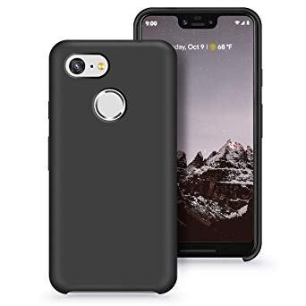 Abitku Pixel 3 Case, Pixel 3 Phone Case, Thicken Silicone Gel Rubber Case Soft Microfiber Cloth Lining Cushion Compatible for Google Pixel 3 (Black, 5.5 inch)