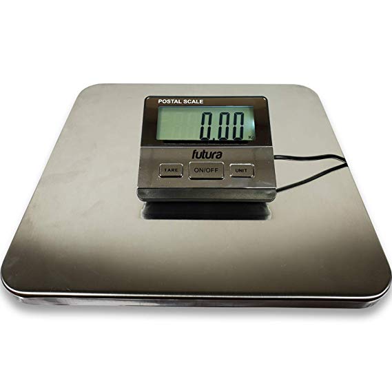 Futura 100Kg Heavy Duty Digital Shipping Parcel Scales, Multi-Purpose Weighing Scales, Large Stainless Steel Weighing Platform, Luggage Scales