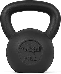 Yes4All 5-80 lbs Cast Iron Kettlebell for Dumbbell Weights Exercises, Gym, Full Body Home Workout Equipment, Push up, Grip and Strength Training