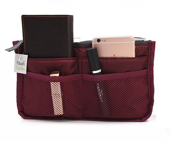 HushGecko (TM) Handbag Nylon Pouch Bag Organizer, Bag in Bag Multi-Pocket