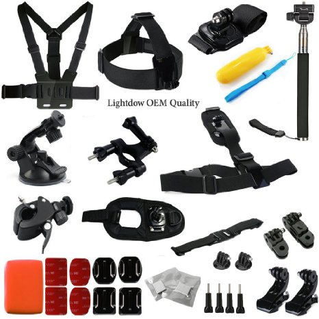 Lightdow OEM Pro Accessory Kit Amateur - Prosumer - Professional Sports Camera Accessories Bundle for LD4000 LD6000 LD 4K Go Pro Gopro Camera (Professional Bundle)