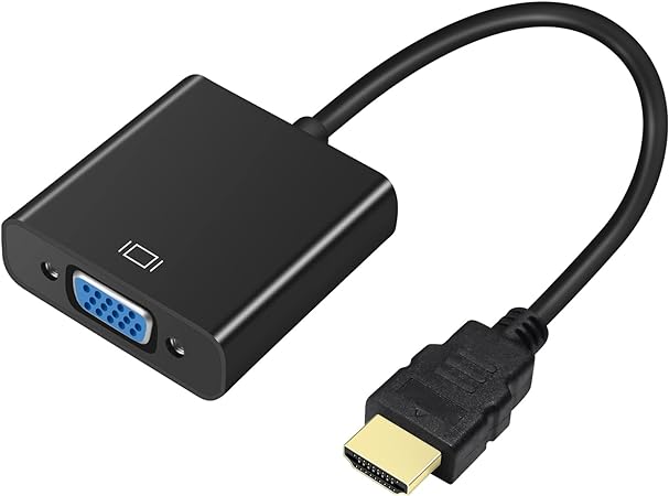 DTech HDMI to VGA Adapter Cable for Computer Monitor PC TV 1080P HD Video (Male HDMI Input to VGA Output Female Connector)