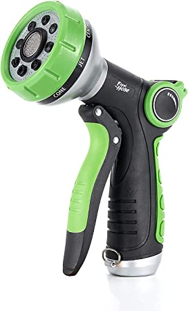 Flexi Hose Multi Pattern Front Trigger Nozzle, a Heavy-Duty Pistol Grip Garden Hose Nozzle with 8 Spray Patterns to Water Plants, Wash Cars and Windows, and Shower Pets