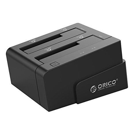 ORICO Dual Bay 2.5 & 3.5 inch USB 3.0 SATA Hard Drive Docking Station/Duplicator for 2.5" & 3.5" HDD - Black