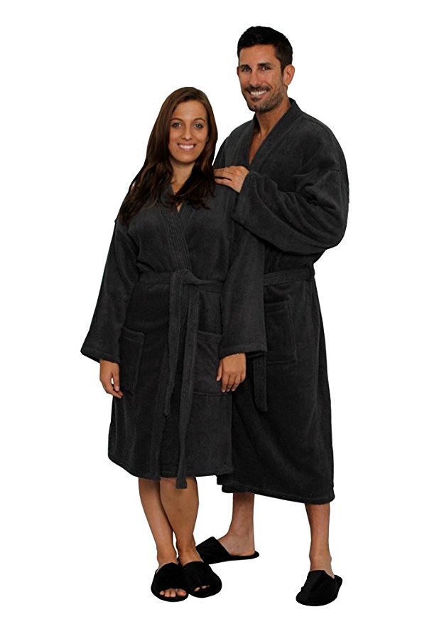 Terry Cloth Robe 100% Cotton Terry Kimono Bathrobe Terry Kimono Collar Spa Robe