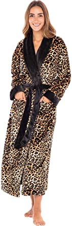 Alexander Del Rossa Women's Warm Fleece Winter Robe, Long Plush Bathrobe