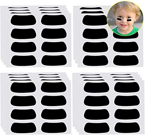 Anteer 60 Pairs Eye Black Stickers for Kids Customizable Sports Face Eyeblack Sticker for Football Baseball Softball Sport Themed Party Birthday Party Supplies