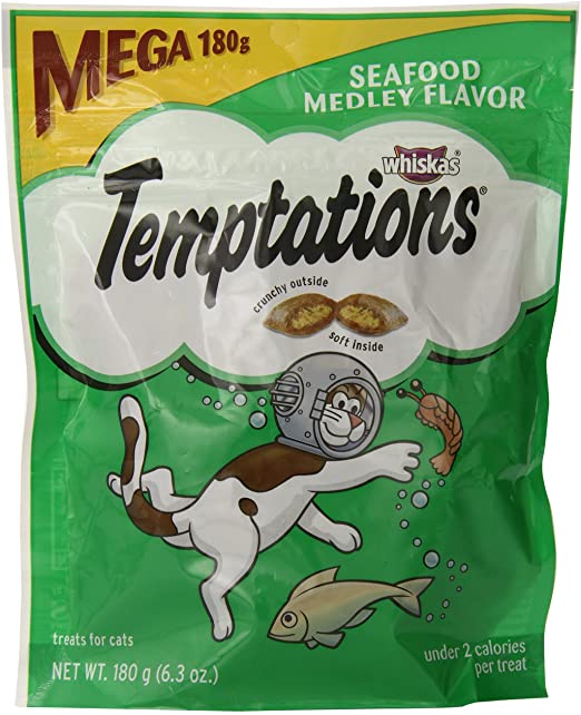 Whiskas Temptations Cat Treats (Seafood Medley Flavor) 6.3 oz