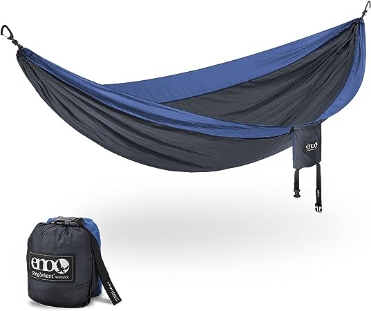 ENO SingleNest Hammock - Lightweight, 1 Person Portable Hammock - for Camping, Hiking, Backpacking, Travel, a Festival, or The Beach - Charcoal/Denim