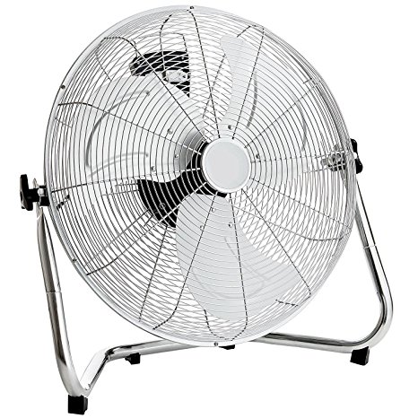 Oypla Electrical 20" Inch 50cm Chrome 3 Speed Floor Standing Gym Fan Hydroponic