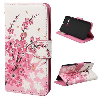 2014 New Wallet Pu Leather Magnetic Flip Hard Case Cover Stand for Motorola Moto G (White peach)