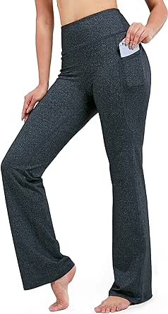 28"/30"/32"/34" Inseam Women's Bootcut Yoga Pants Long Bootleg High-Waisted Flare Pants with Pockets